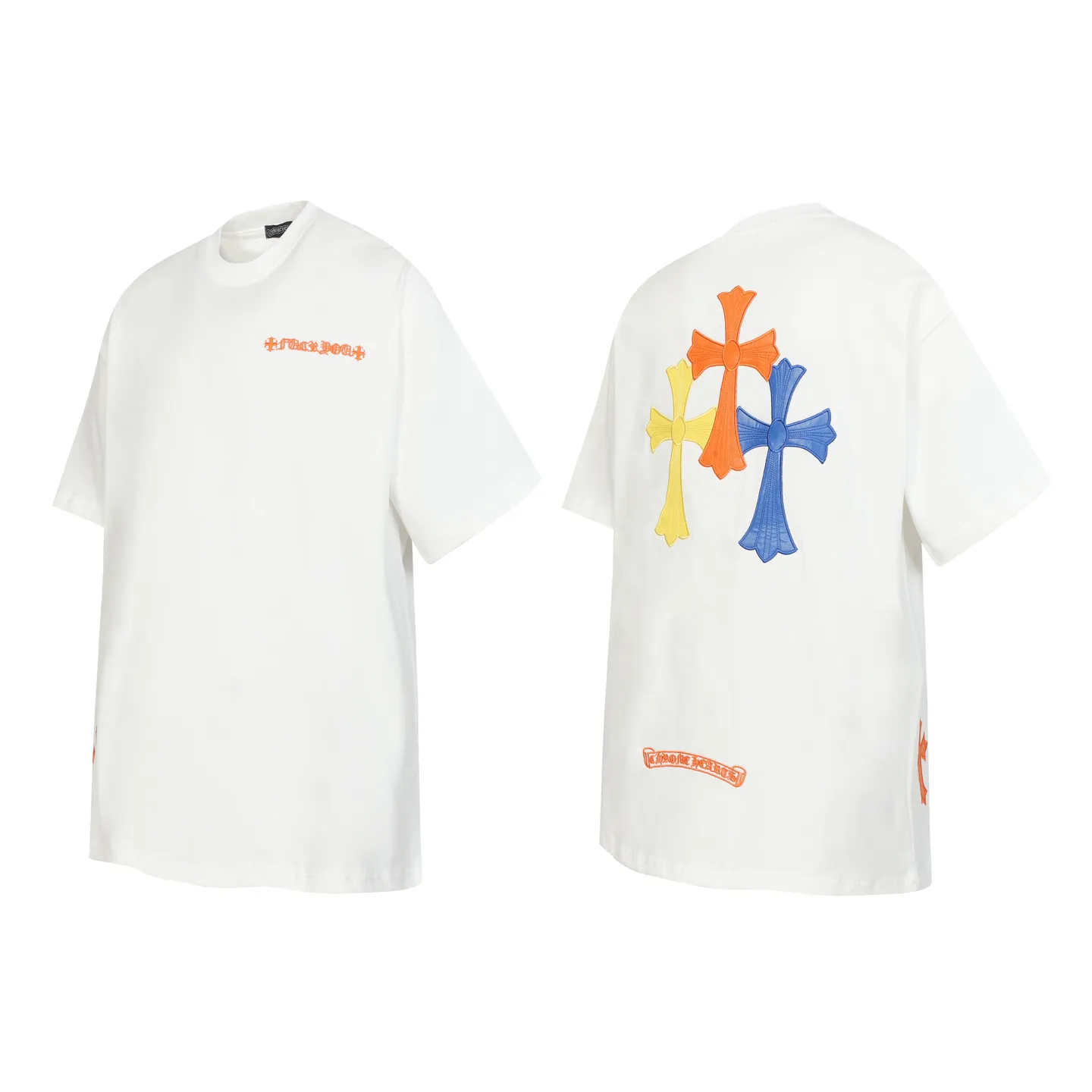 P170 2209 style 280g heavy double yarn -Chrome Hearts/Chrome Hearts Color Cross✝️Skin embroidered short-sleeved T-shirt -High weight, high density and high quality. The wool is soft, delicate and skin-friendly. It feels soft and silky. It has excellent warmth and skin-friendly properties. -Customized weaving and dyeing, no color difference. No matter the fabric or workmanship details, it beats the ordinary version on the market. -Colour: black white -Size: S M L XL